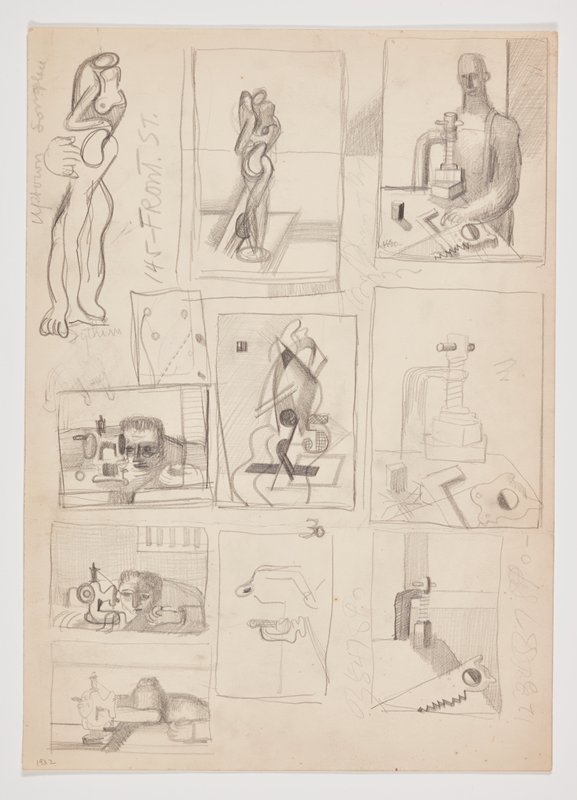 Man and Machine (Painting Study), Theodore Roszak, 1932