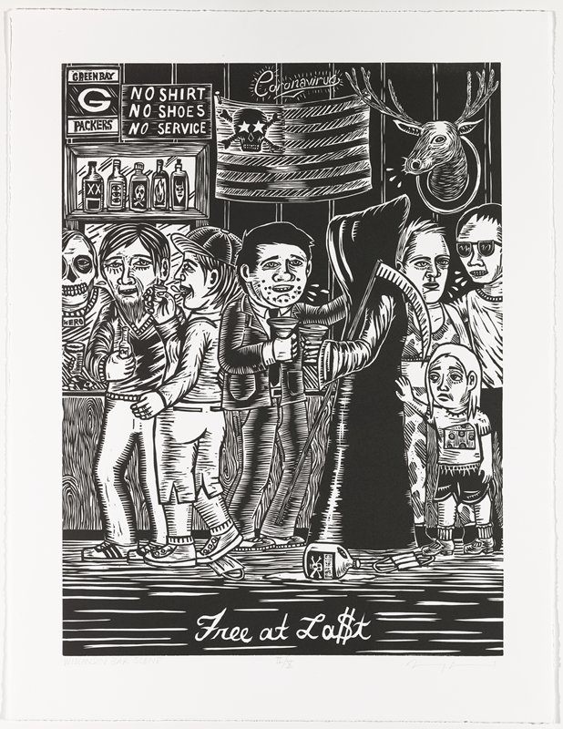 Wisconsin Bar Scene, Jenny Schmid, 2020