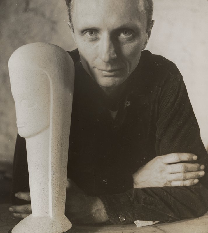 William Schickel – with bust of Mary, Virgin of Virgins, Jacques Lowe, c. 1955