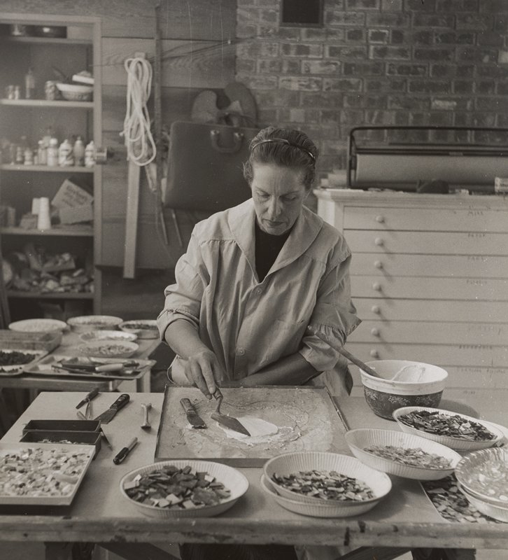 Louisa Jenkins – spreading the base of shaded magnetite, Jacques Lowe, c. 1965