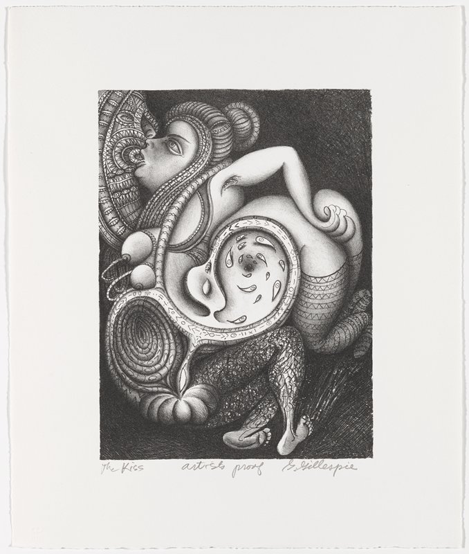 The Kiss, Gregory Gillespie, c. 1995-96