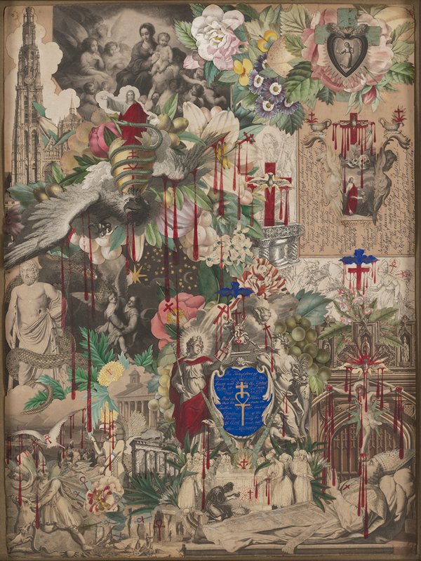 Blood Collage, John Bingley Garland, c. 1850–60