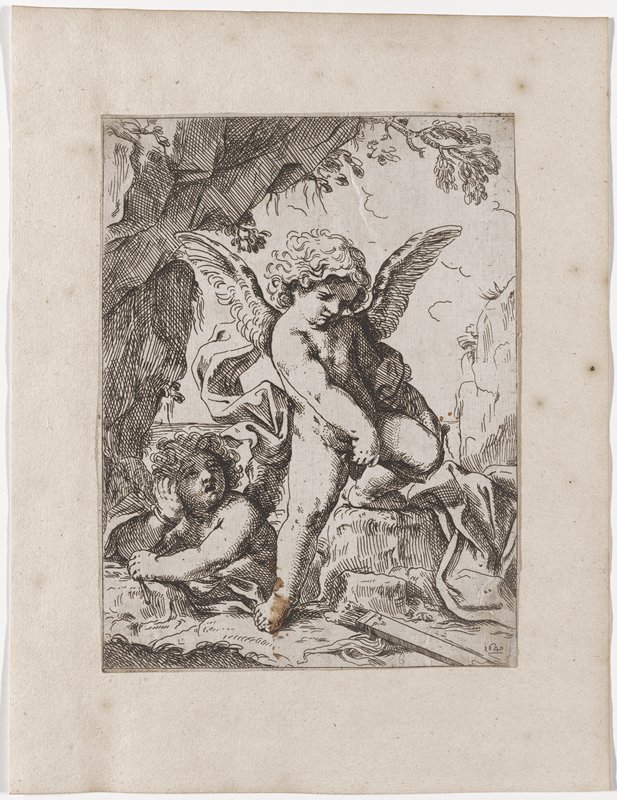 Cupid breaking his bow, Lorenzo Loli, 1640