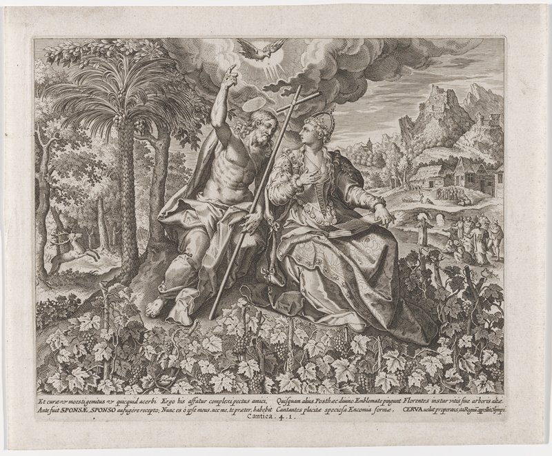 Plate 4, from The Song of Solomon, Claes Janz. Visscher II, 1643