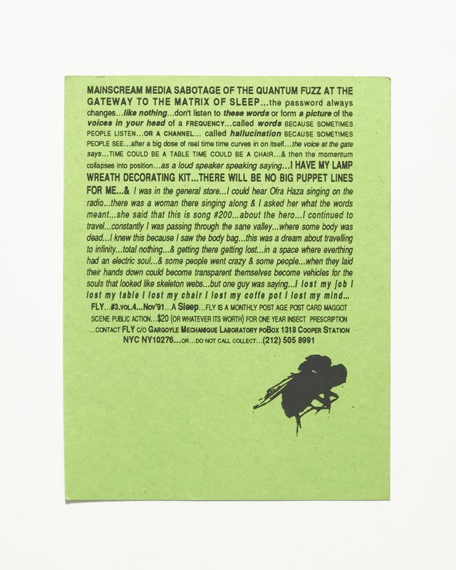 Card/Insert: MAINSCREAM MEDIA..., Fly NYC, November 1991
