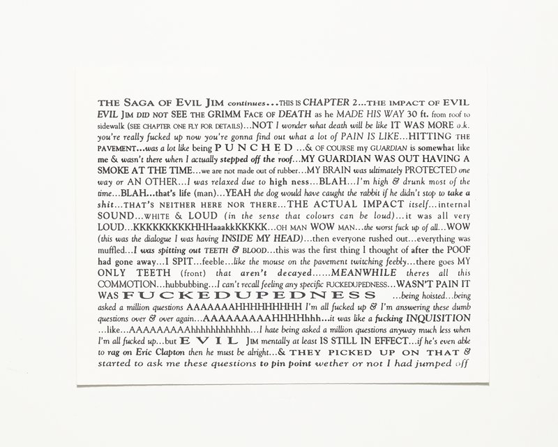 Card/Insert: THE SAGA OF EVIL JIM continues..., Fly NYC, August 1991