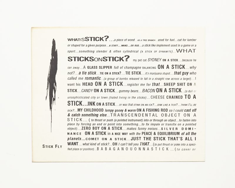 Card/Insert: WHATISSTICK?, Fly NYC, March 1993