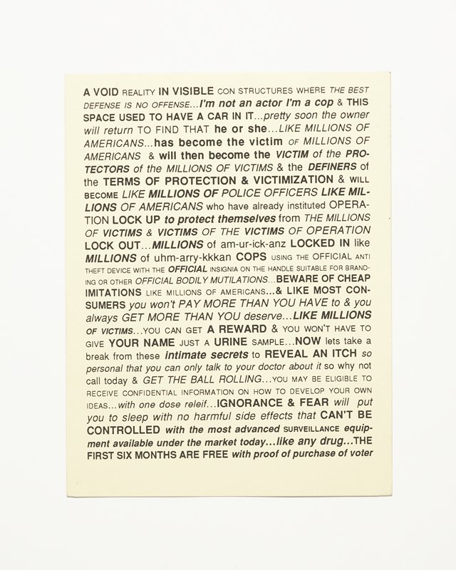 Card/Insert: A VOID REALITY..., Fly NYC, July 1992