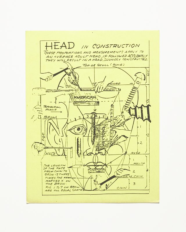 Card/Insert: HEAD IN CONSTRUCTION, Fly NYC, February 1993