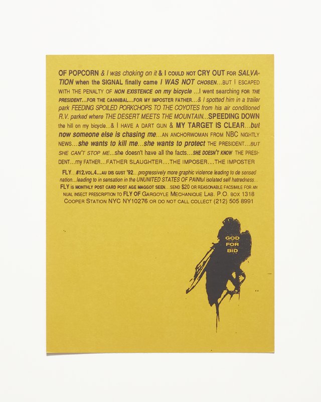 Card/Insert: I LIVE IN A BIG WHITE HOUSE..., Fly NYC, August 1992