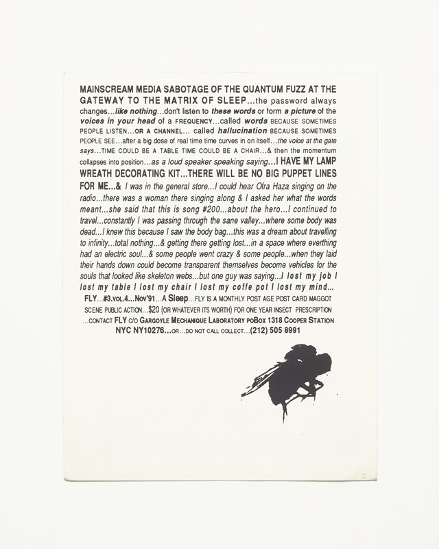 Card/Insert: MAINSCREAM MEDIA, Fly NYC, November 1991