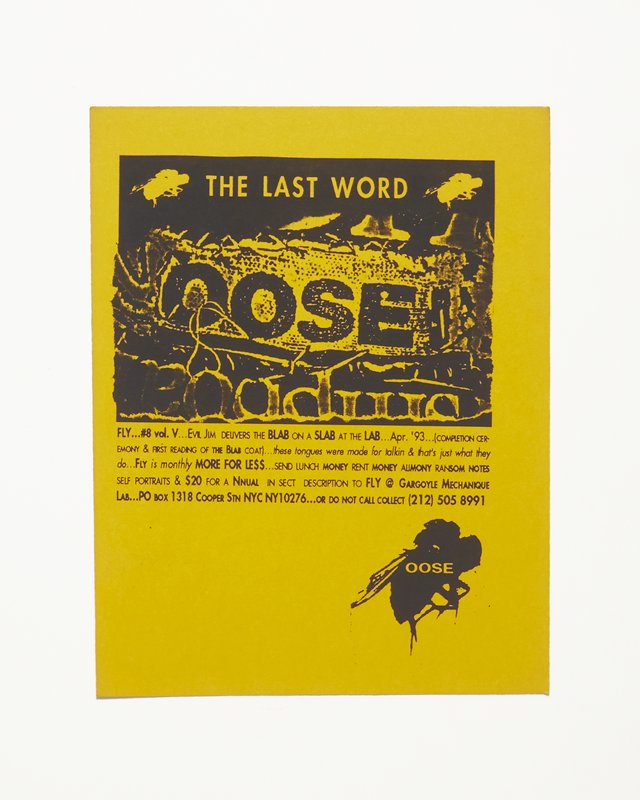 Card/Insert: THE BLAB, Fly NYC, April 1993