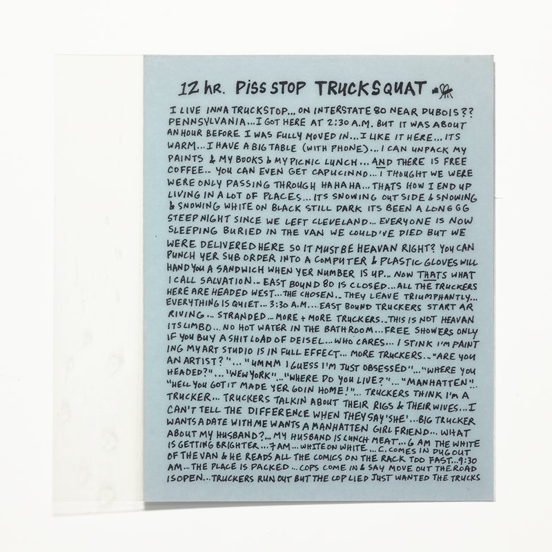 Card/Insert: 12 hR. PISS STOP TRUCK SQUAT, Fly NYC, November 1995