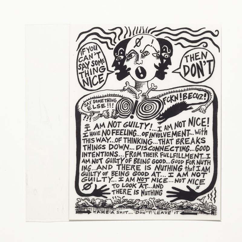 Card/Insert: IF YOU CAN'T SAY SOME THING NICE THEN DON'T, Fly NYC, March 1994