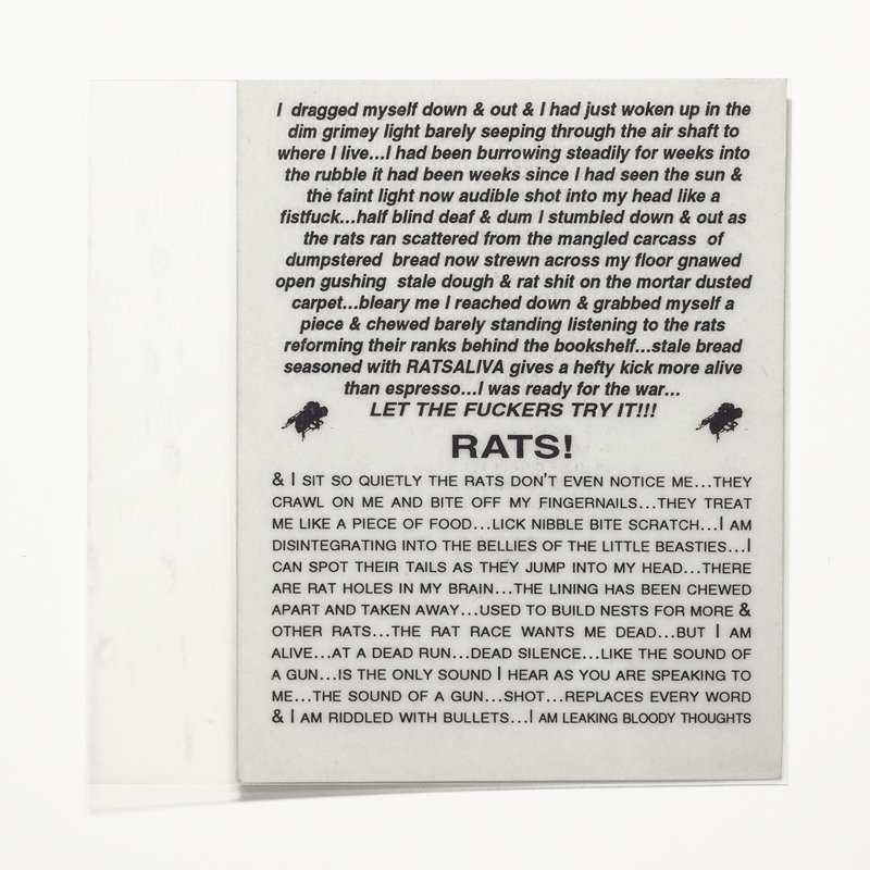 Card/Insert: RATS!, Fly NYC, November 1993