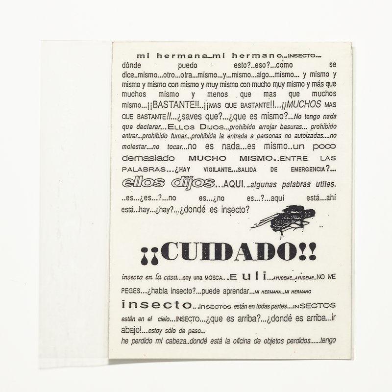 Card/Insert: ¡¡Cuidado!!, Fly NYC, September 1990