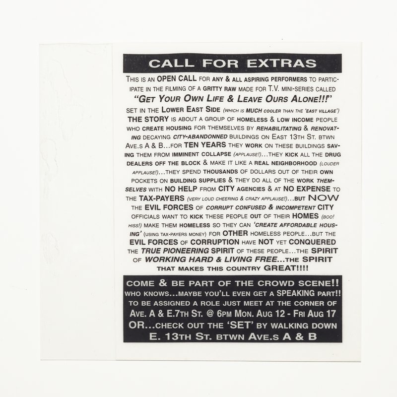 Card/Insert: CALL FOR EXTRAS, Fly NYC, 20th century