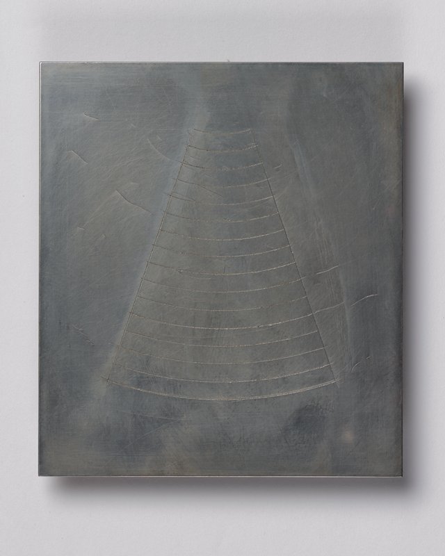 Intaglio printing plate for South, from Cardinal Suite, Stuart Nielsen, 2003
