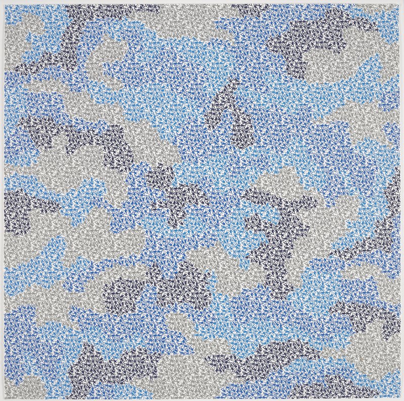Untitled (Army Men Camouflage, Blue), Ryan McGinness, 2007