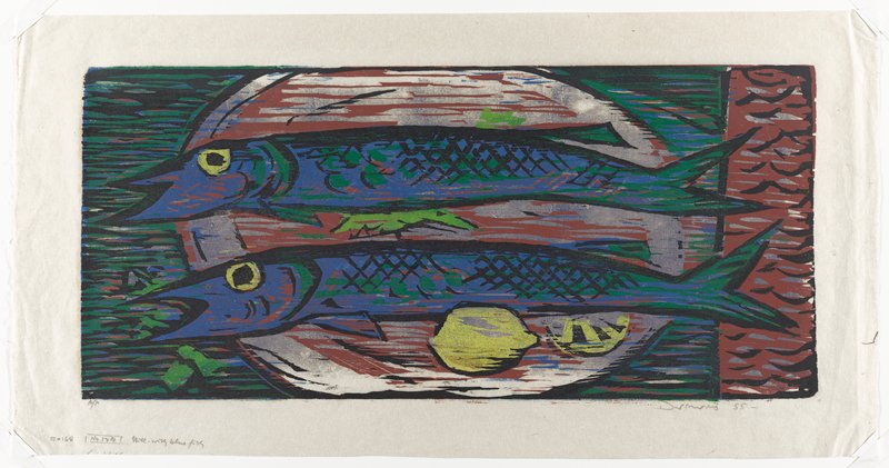 Still Life with Blue Fish, Werner Drewes, 1955