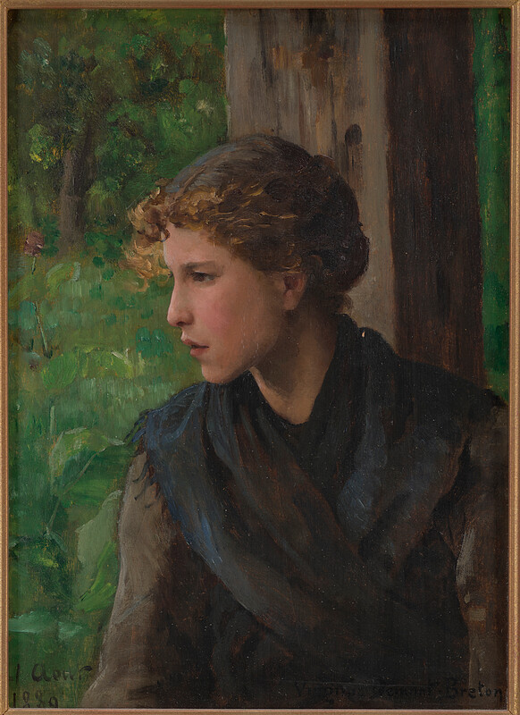 Head Study, Portrait of a Young Woman (Tête d’étude, portrait d’une jeune fille), Virginie Élodie Demont-Breton, 1889