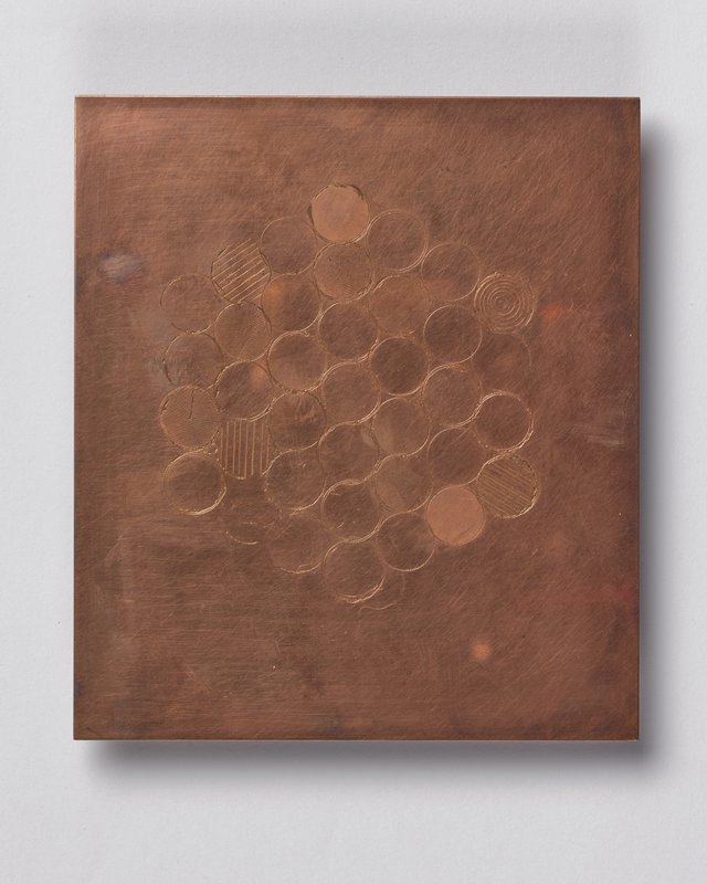 Intaglio printing plate for East, from Cardinal Suite, Stuart Nielsen, 2003