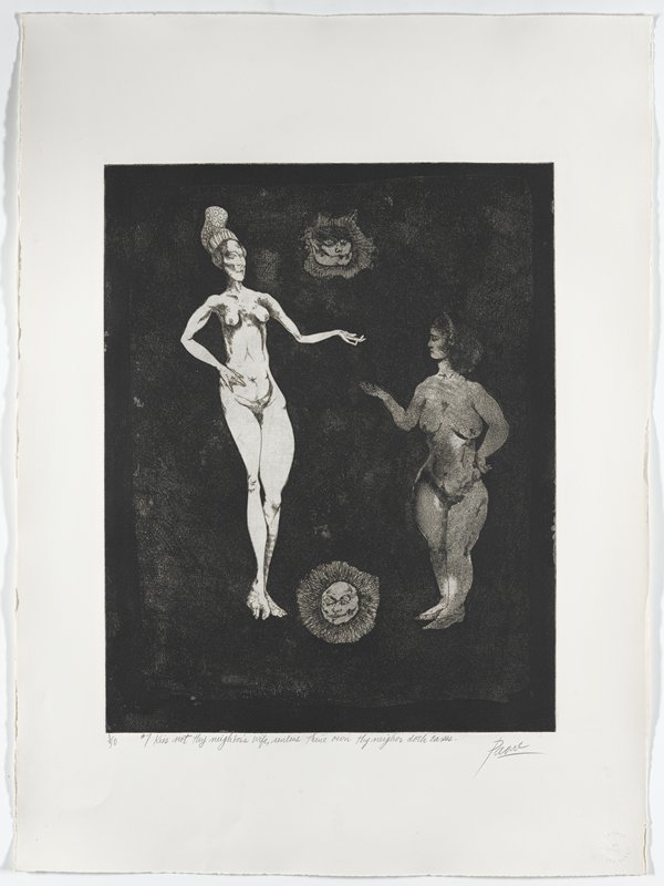 #7 Kiss not thy neighbor's wife, unless thine own thy neighbor doth caress., Peter Paone, 1963