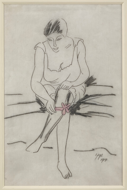 Seated Girl with Red Garter, Max Pechstein, 1914