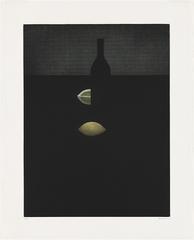 Bottle with Yellow Lemons in Darkness, Hamaguchi Yōzō, 1983–89