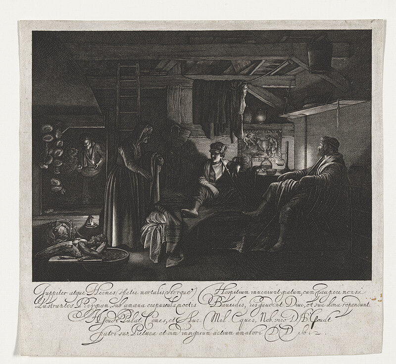 Jupiter and Mercury in the House of Philemon and Baucis, Hendrik Goudt, 1612