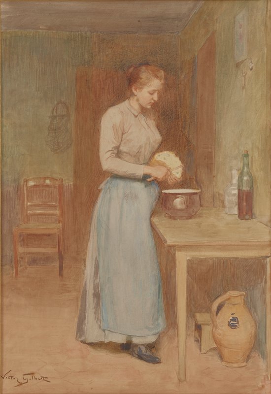 Lady with Bread, Victor Gabriel Gilbert, 19th-20th century