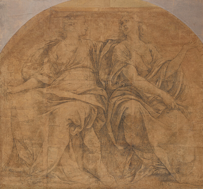 Allegory of Fire and Air (cartoon for a fresco), Guido Reni, c. 1614