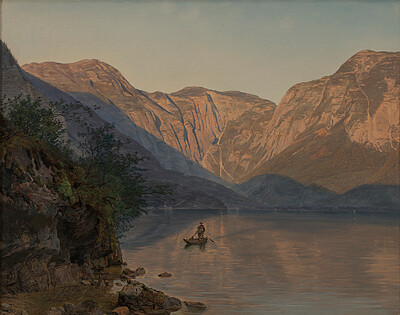 Mountains over Lake Hallstatt, Ferdinand Georg Waldmüller, 1840