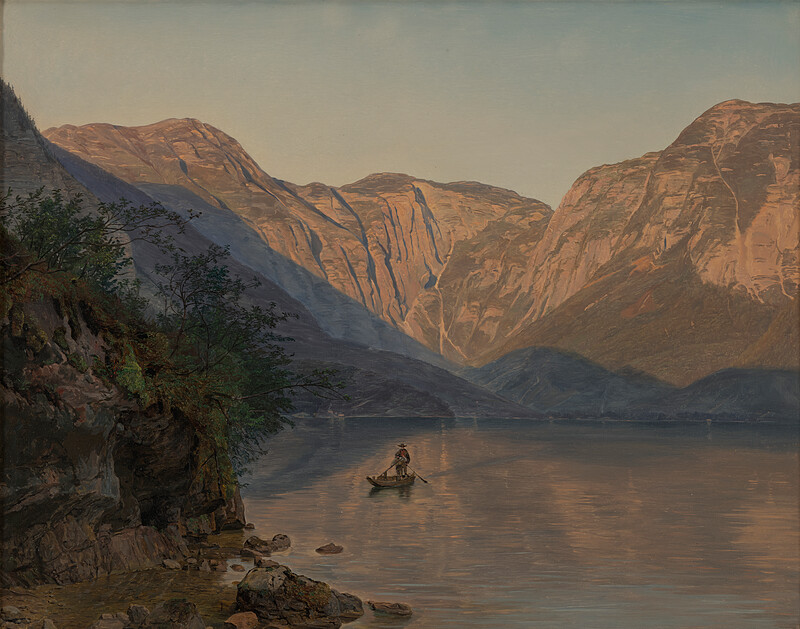Mountains over Lake Hallstatt by Ferdinand Georg Waldmüller