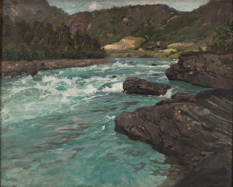 Green River, Ottadalen, Norway, Frits Thaulow, 1904
