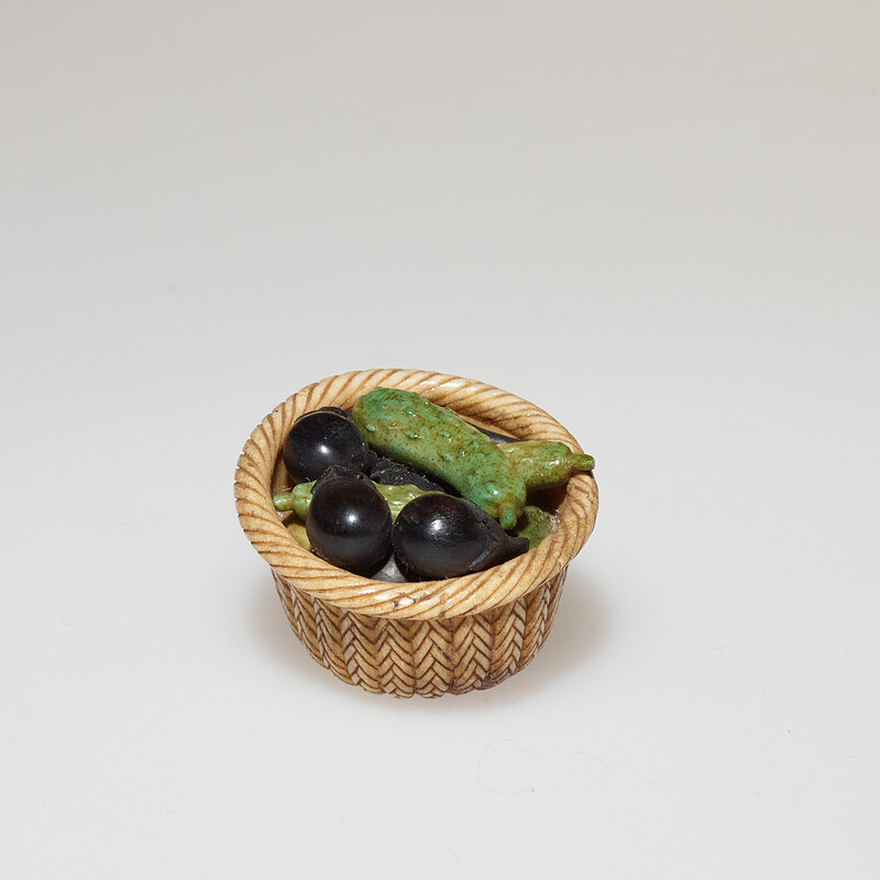 Basket of Cucumbers and Eggplants, Takayama Meikei, 1980s