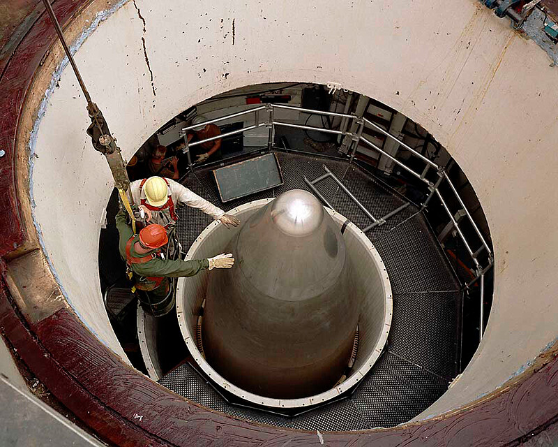 Peacekeeper missile test launch preparation, Vandenberg Air Force Base, California, Paul Shambroom, 1993