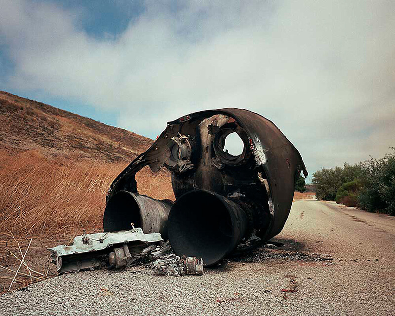 Debris from 1st stage of unsuccessful Minuteman I missile test launch, Vandenberg Air Force Base, California, Paul Shambroom, 1993