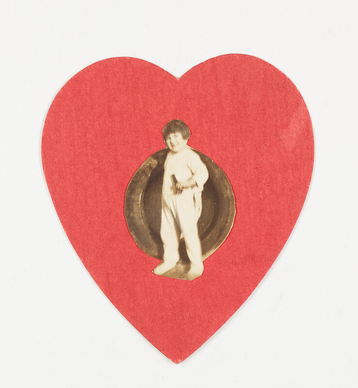 [Heart cutout with child portrait], c. 1925