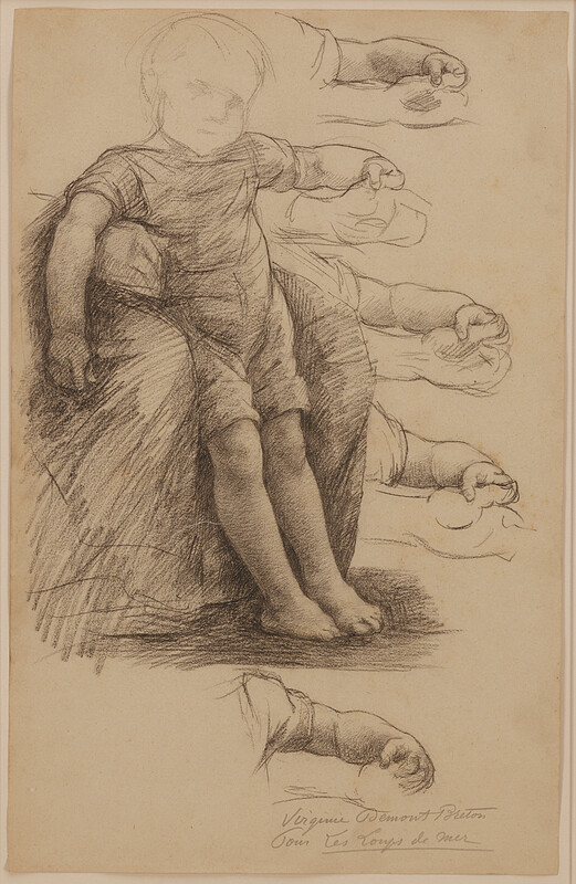 Preparatory drawing for the painting Les Loups de Mer, Virginie Élodie Demont-Breton, 1884