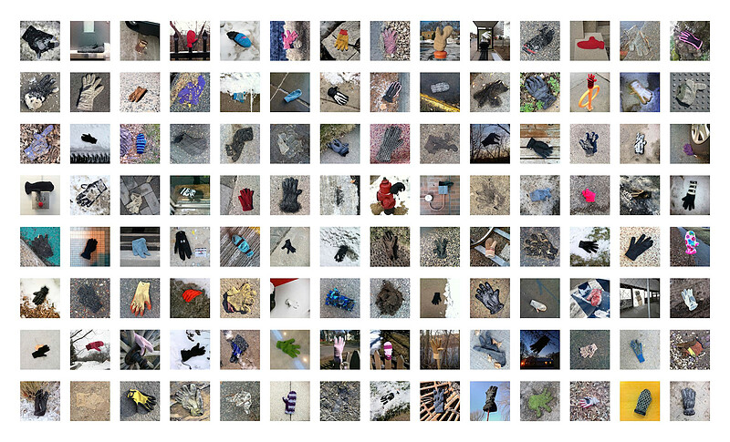 Glove grid, Paul Shambroom, 2015
