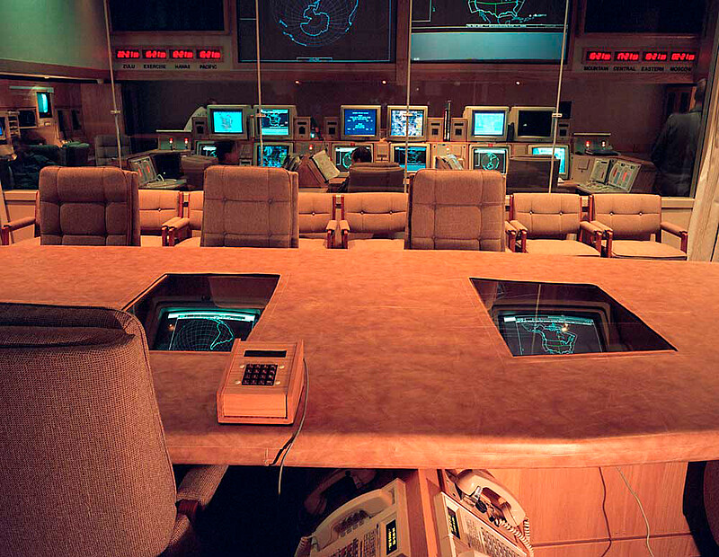 Commander in Chief of NORAD's (CINCNORAD) seat in Command Center Battle Cab, NORAD/USSPACECOM Command Center, Cheyenne Mountain Operations Center, Colorado Springs, Colorado, Paul Shambroom, 1993