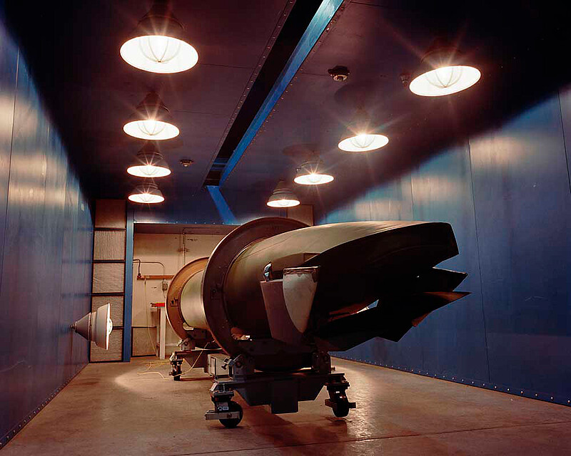 Advanced Cruise Missile (ACM) in paint drying booth, Barksdale Air Force Base, Louisiana, Paul Shambroom, 1995