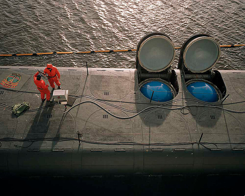 Poseidon submarine missile hatches, USS Stonewall Jackson, Naval Submarine Base Kings Bay, Georgia, Paul Shambroom, 1994
