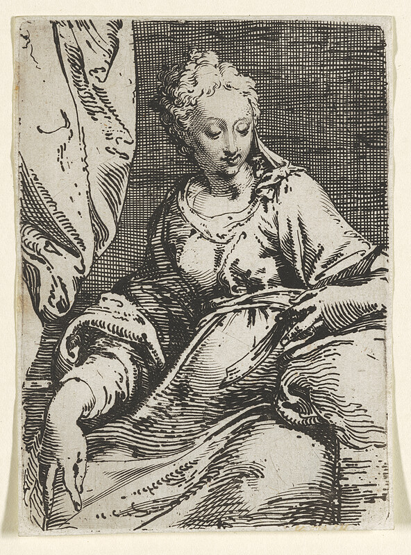 Seated young woman, Peter Oliver, 1630